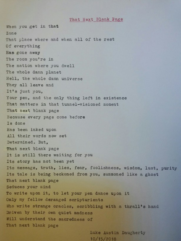 That Next Blank Page